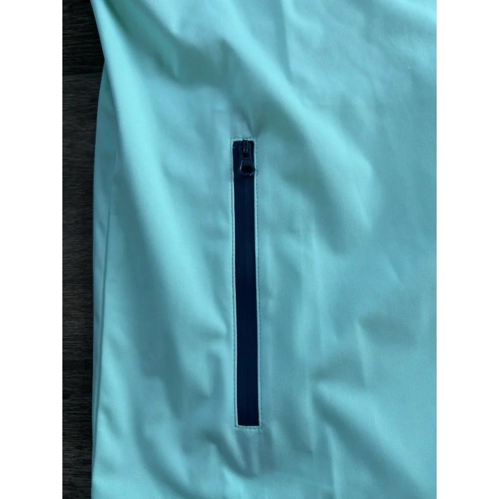 Foot Joy Men's Mint Green Lightweight Vest Full Zip Repaired Flaw Water Resist